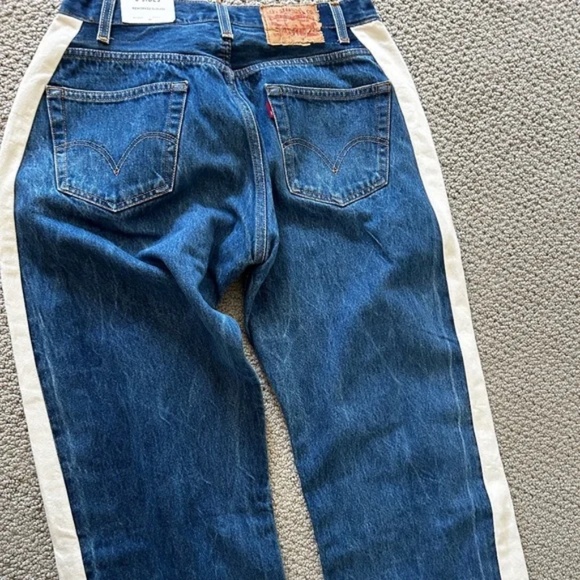 B SIDES Indigo and Ivory Straight Leg Jeans - Picture 3 of 14